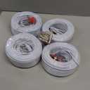 4 Pack 100 Ft Tainston BNC Video Power Cable BNC Extension Wire Video Security Camera Cord with Connectors for CCTV Camera DVR Surveillance System (White)