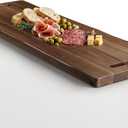 TIDITA 36" Large Acacia Wood Charcuterie Board with Handles (Walnut Color)