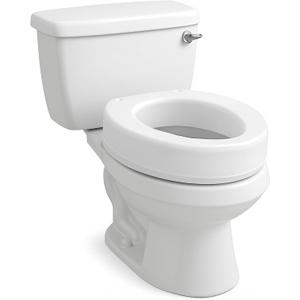 Carex Toilet Seat Riser, Round Raised Toilet Seat Adds 3.5 inches to Toilet Height, for Assistance Bending or Sitting, 300 Pound Weight Capacity Toilet Riser, White 