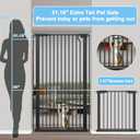 51.18" Extra Tall Cat Gate for Doorway,29.5"- 48.4" Wide Auto Close Tall Pet Gate No Drilling Pressure Mounted for Hallway Kitchen,Black