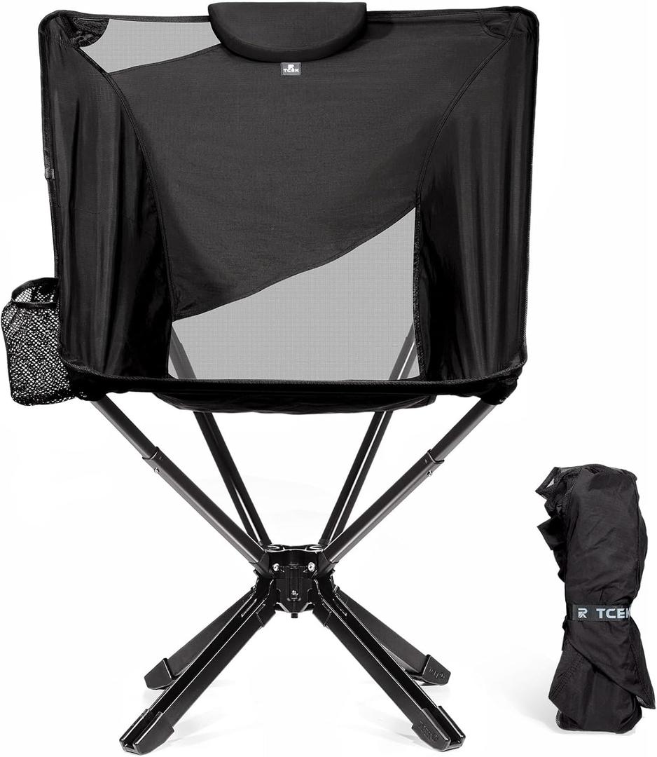 Portable High Back Camping Chair with Adjustable Height, Small Compact Outdoor Folding Chair for Adults Travel, Riselite Collapsible Lightweight Packable Camp Chairs, Easy Carry and Quick Setup (28.7"D x 30.5"W x 40.6"H, Black)