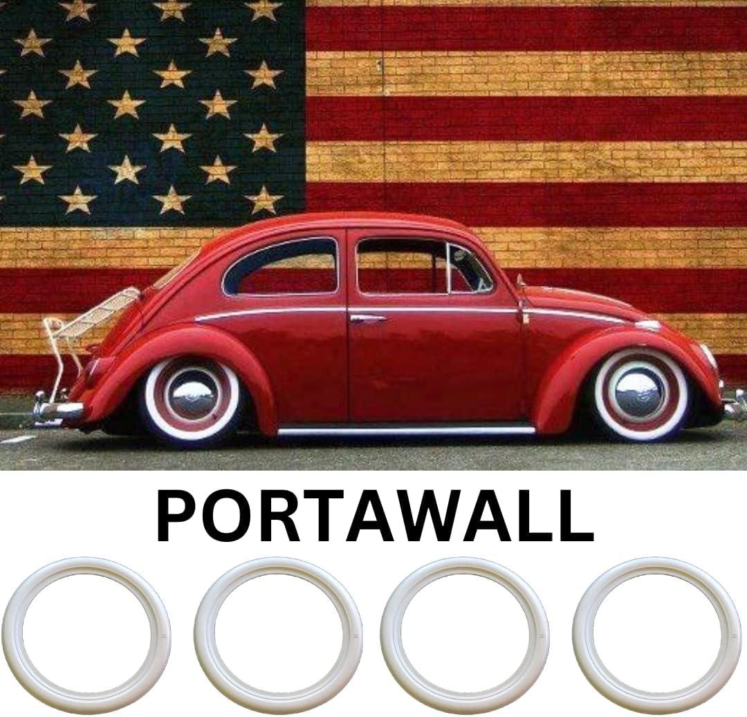 15 INCH Wheel X 2" Side White Wall TIRE Trims PORT A WALL Set 4PCS Very Popular