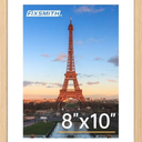 FIXSMITH 8x10 Picture Frame, Photo Frame with HD Plexiglass, Display Pictures 5x7 with Mat or 8x10 Without Mat Multi Picture Frames Collage for Tabletop or Wall Display, Natural
