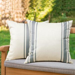OTOSTAR Pack of 2 Outdoor Waterproof Decorative Pillow Covers 20x20 Inch Linen Geometry Pillowcases Cushion Case Garden Throw Pillow Covers Pillows Shell for Patio Furniture Couch Tent Balcony (Grey) (20" x 20" (Pack of 2))