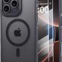 Sancable Strong Magnetic for iPhone 16 Pro Max caseCompatible with fit MagSaf[2 Tempered-Glass Screen Protectors]Shockproof Slim Thin Cover case for iPhone 16 Pro Max 6.9'', Black Set