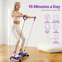 Waist Twister Machine with 300 lbs Weight Capacity, Abs Workout for Slim Waist and Core Ab Exercise, Noiseless Home Gym Exercise Equipment for Women Men, Pink and Purple