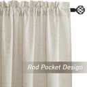 RYB HOME Living Room and Dining Room Curtains and Drapes Linen Sheer, Light Filtering Curtains 95 inches Long, Weave Textured/Rod Pocket, Cream Colored, W 52 x L 95 inches, 2 Panels Set
