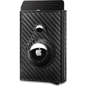 Mens Smart Airtag Wallet(NO Airtag) with Pop Up Button, Rfid Blocking Carbon Firber 20