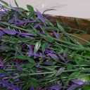 Hananona 12 Pcs Artificial Flowers Outdoor, Faux Artificial Plants UV Resistant Plastic Flower Bulk for Hanging Planter Porch Window Home Wedding Fall Summer Decor (12, Multiple Color) (Fuchsia, Purple, Yellow, Green)