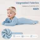 ZIGJOY Baby Transitional Swaddles for Newborns: 0.5 Tog Arms Up Sleep Sack  Soft Cotton Shark Fin 2 Way Zipper (Blue, L)