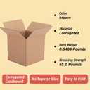 Schliersee 5x5x5 Shipping Boxes Set of 50, Brown Kraft Corrugated Cardboard Square Business Boxes Mailers for Packaging, Moving
