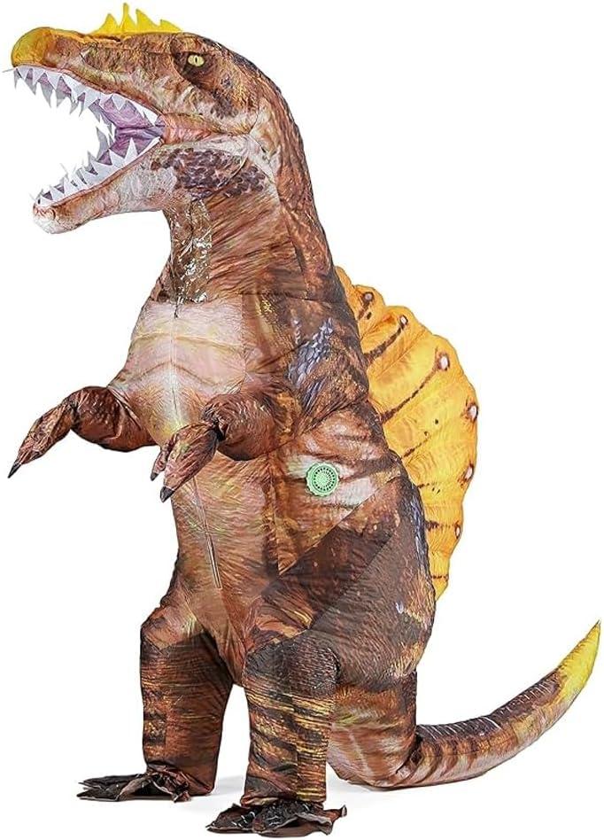 Blow Up Dinosaur Costume Adult,Spinosaurus Costume,Dinosaur Costume Halloween for Adult (Brown)
