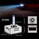 DZG D5S HID Headlight Bulbs for 2016 2017 2018 Chevy Silverado 1500 WT LS LT 2015-2018 GMC Sierra 1500 2500 3500 HD, 8000K Cool White 35W Metal Base Xenon Replacement High Low Beam Bulb, Pack of 2