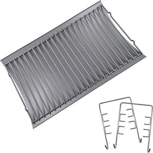 MixRBBQ 20 Inchs Ash Pan with 2pcs Fire Grate Hanger for Chargriller 5050, 5072, 5650, 2123 2223 2823 Charcoal Grills, 200157 Grill Tray Replacement for Chargriller, Stainless Steel Drip Pan