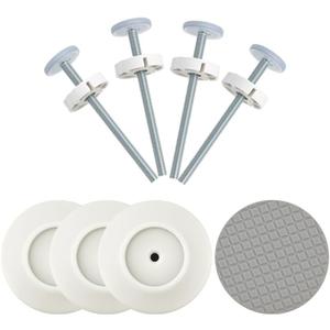 12MM Baby Gate Extender Extension, 4 Pack Baby Gate Replacement Parts, M8 Replacement Bolt Part for Child Safety Pressure Mounted Safety Gates with Wall Protector for Stairs Cup Guard