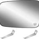 Driver Side Heated Mirror Glass Compatible with 2009-2018 Dodge Ram Pick-Up 1500 2500 - Replace 68079363AA 68050299AA - Side View Exterior Convex Mirror w/Backing Plate