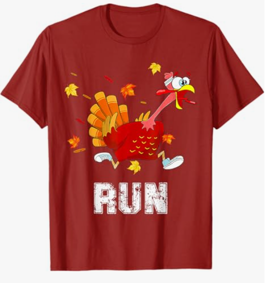 Turkey Run Costume Thanksgiving Running Turkey Trot T-Shirt, Size S