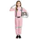 Spooktacular Creations Halloween Astronaut Costume for Kids, Unisex Blue Astronaut Outfit Set with Helmet, Toddler Pilot Jumpsuit for Halloween Costume Dress-Up Party (Small, 5-7 yrs)