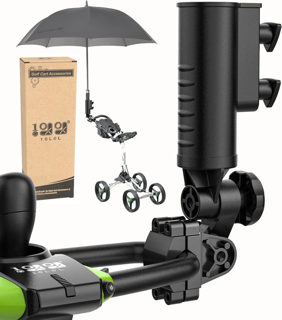 10L0L Heavy Duty Golf Push Cart Umbrella Holder, Aluminium Alloy Base Super Strong Windproof, Universal Umbrella Stand for Mobility Scooter, Stroller, Wheelchair, Beach Chair