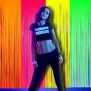 Weysat 4 Pack Glow in The Dark Party Supplies 3.3x6.6 Feet UV Black Light Neon Party Decorations Wave Rose Red Green Yellow Orange Neon Foil Fringe Backdrop Curtains Tinsel Streamers Backdrop