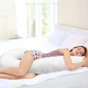 SCHNAUZER HOME Body Pillow for Adults - Soft Long Bed Pillows Insert for Sleeping - Shredded Memory Foam & Removable Washable Cover - Swan Shaped Pregnancy Side Sleeper Pillow 49 Inch (Grey)