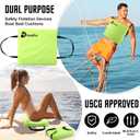 2 Pack Boat Throw Flotation Cushion, USCG Approved, Emergency Marine Throwable Flotation Device, Foam Boat Cushions Life Preserver, Throw Cushions for Boats, Kayaks, Canoes(Neon Yellow)