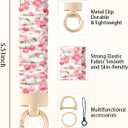 Seorsok Keychain Wristlet,Cute Printed Fabric Scrunchie Wrist Bracelet for Women,Stretchy Key Chain for Car Keys with D Ring