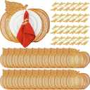 Mifoci Pumpkin Placemats Set of 24, Fall Napkin Rings Autumn Pumpkin Hollow Out Placemats for Dinner Table Decorations Holiday Thanksgiving Wedding Party