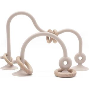 zeeloopbee High Chair Suction Toys for Babies 6-12 Months, Suction Cup Toy for Toddlers 1-3, Baby Sensory Montessori Chew Toy for Babies 0-6 Month, Silicone Baby Teething Toys for 12-18 Months