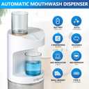 ZOFGENOW Automatic Mouthwash Dispenser for Bathroom,Bathroom Accessories 19.4 Fl Oz Dispensers with Magnetic Cups,Wall Mounted Dispenser,Suitable for All Age Groups,White