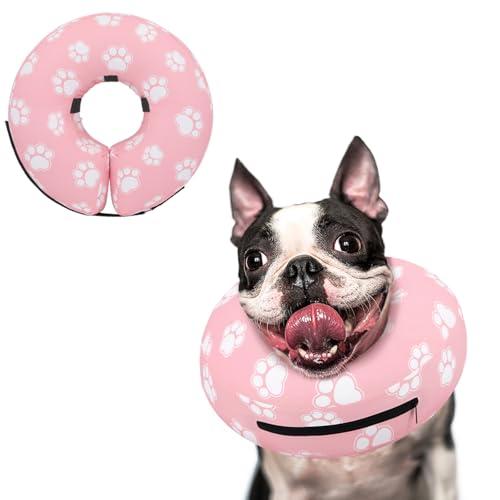 Supet Inflatable Dog Cone Collar Alternative After Surgery, Doggie Neck Donut Collar Recovery ECollar for Post Surgery, Soft Dog Cone for Small Medium Puppies Cats