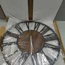 LEIKE Large Wall Clocks for Living Room, Silent, Non Ticking, Battery Operated Oversized Vintage Round Modern Wood Wall Clock for Bedroom, Farmhouse, Office Home Decor-24 Inch(Black-Roman Numerals)