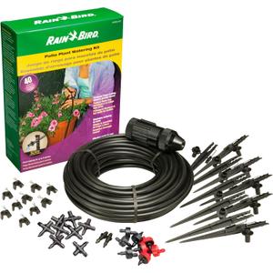 Rain Bird PATIOKIT Drip Irrigation Patio Watering Kit, Connects to Faucet, 1/4" Drip Tubing