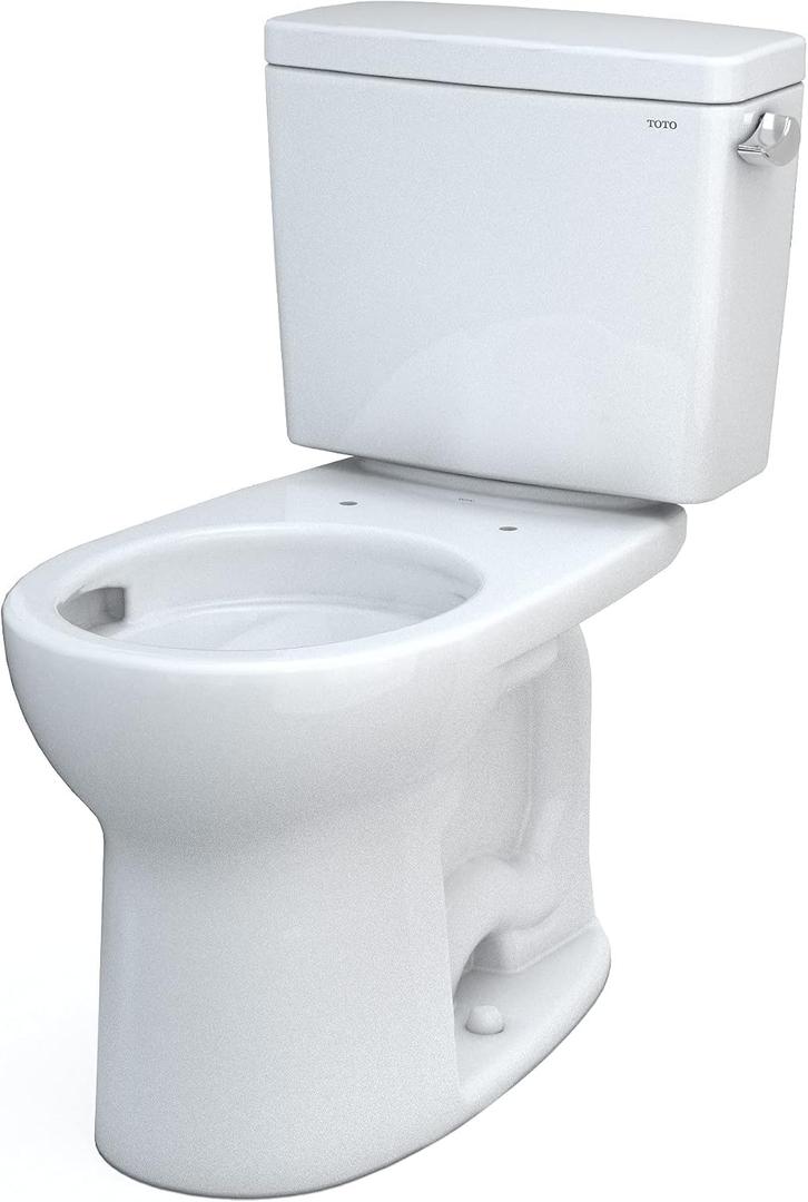 2 x TOTO Drake Two-Piece Round 1.28 GPF Universal Height TORNADO FLUSH Toilet with CEFIONTECT, Cotton White - CST775CEFRG#01