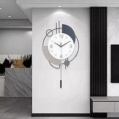 Exquisite Decorative Silent Wall Clock, Artificial Wall Clock, Suitable for Living Room, Office and Home Decoration Suitable for bedrooms, Living Rooms, Offices, and(16x26.5inch)