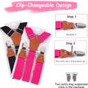 Pet Soft Dog Suspenders 2 Pieces Female Dog Diaper Suspenders for Dogs Diaper Keeper Suspender for Dogs Skirt, Doggy Dress (Black & Pink, S/M)