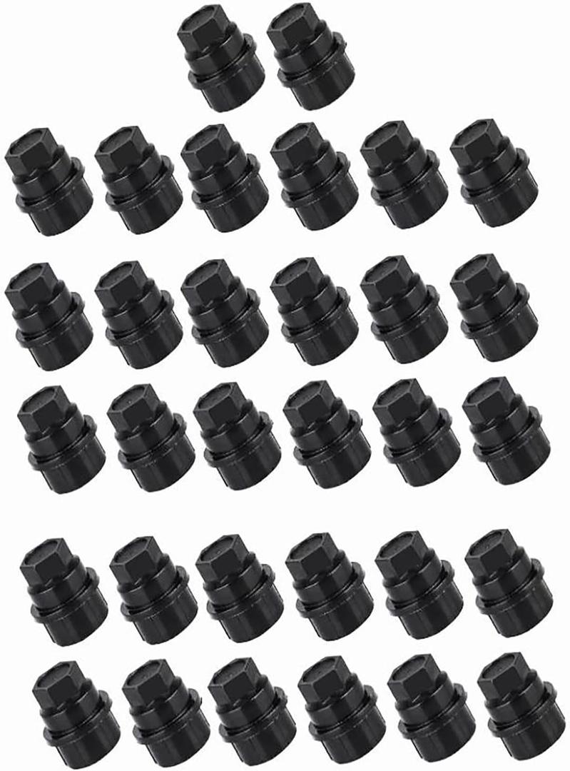 32 PCS Wheel Lug Nut Covers Cap for Chevy GMC 1500 2500 K1500 15646250 Replace# 611607 Thread M27-2.0 Hex Size 22mm Length 40mm Full Size (Short)