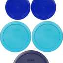 Pyrex 7 Lid Oceanic Shades Bundle for 7202, 7200, 7201, and 7402 Glassware, Made in the USA (Dark Blue, Cobalt Blue, Surf Blue)
