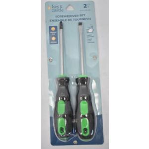 Key & Castle Screwdriver Set Slotted/Phillips 2 Piece Kit Comfort Handle Tools