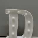 Pooqla LED Marquee Letter Lights Sign, Light Up Alphabet Letter for Home Party Wedding Decoration D (Warm White)