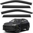 Window Visors Rain Guards Compatible with 2025 2026 VW Volkswagen Tiguan Car Accessories Out-Channel Window Vent Deflector Shield Sun Shades Stainless Steel Black Trim