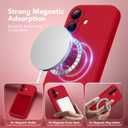 Magnetic for iPhone 17 Case, Compatible with MagSafe, [Full Camera Protection][Screen Protector] Silicone Shockproof Protective Phone Case for iPhone 17 6.3", Deep Red