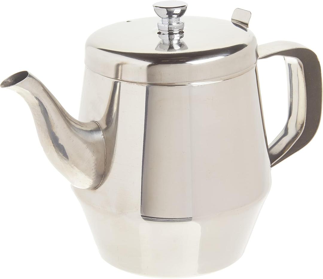 Winco Gooseneck Teapot, 32-Ounce,Stainless Steel,Medium