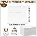 gisgfim 1000 Pcs A4 Envelopes with Self Adhesive 4.25x6.25 In White Invitation Envelopes for 4x6 Cards Printable Mailing Mailers Bulk for Wedding Baby Shower Postcard Photo Thank Notes Greeting Card