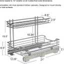 Household Essentials Glidez Multipurpose Chrome-Plated Steel Pull-Out/Slide-Out Storage Organizer for Under Sink or Under Cabinet Use - 2-Tier Design - Fits Standard Size Cabinet or Shelf, Chrome