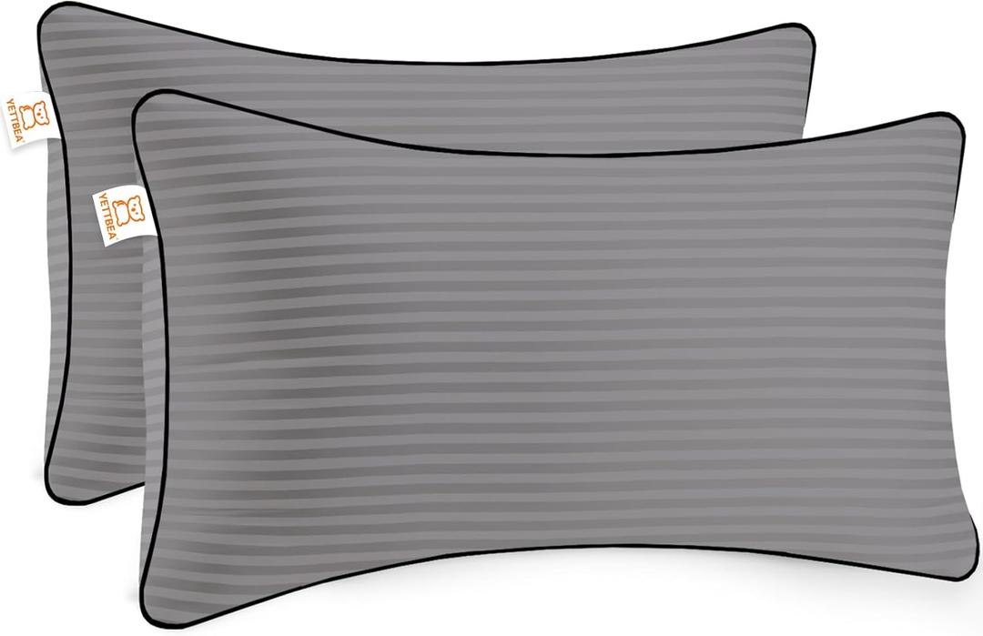 Pillows Insert 12 x 20 Set of 2 Soft and Supportive Decorative Throw Pillow for Couch, Sofa or Bed with Premium Down Alternative Filled, Grey (Gray)