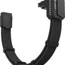EZDIY-FAB Shield PCIE 5.1 GPU Extension Cable with 90 Degree 12V-2x6 Angle Adapter,16pin (12+4) 12VHPWR PCIe 5.1 PSU Cable Extension for RTX 40/50 Series with Combs-Standard Type-Black