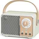 Retro Bluetooth Speaker, Vintage Decor, Portable Small Wireless Radio Bluetooth Speaker, Cute Aesthetic Style for Office Kitchen Desk Bedroom Outdoor Support TF Card/AUX (Lime)