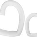 POPETPOP 2 Pcs Craft Foam Heart Shaped Foam, Polystyrene Foam Wreath for Wedding, Heart Wreath Kit for DIY Craft, Valentines Decoration