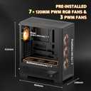 darkFlash AIR NOVA Full Tower E-ATX PC Case, Six-Sided Ventilated Gaming Case, Up to 420mm Radiator, Vertical GPU Mount, Back Connect, Type C, High Airflow, 7 x PWM ARGB Fans Included (Black)